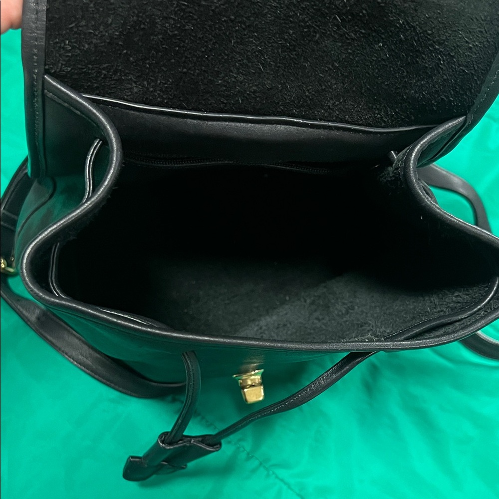 Coach Black Leather Backpack Purse with Gold Hardware - Picture 9 of 10